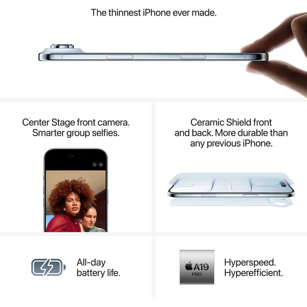 Apple iPhone 17 Air 512GB 5G Smartphone, 6.5-inch Super Retina XDR 120Hz Display, A19 Pro Chip, Middle East Version