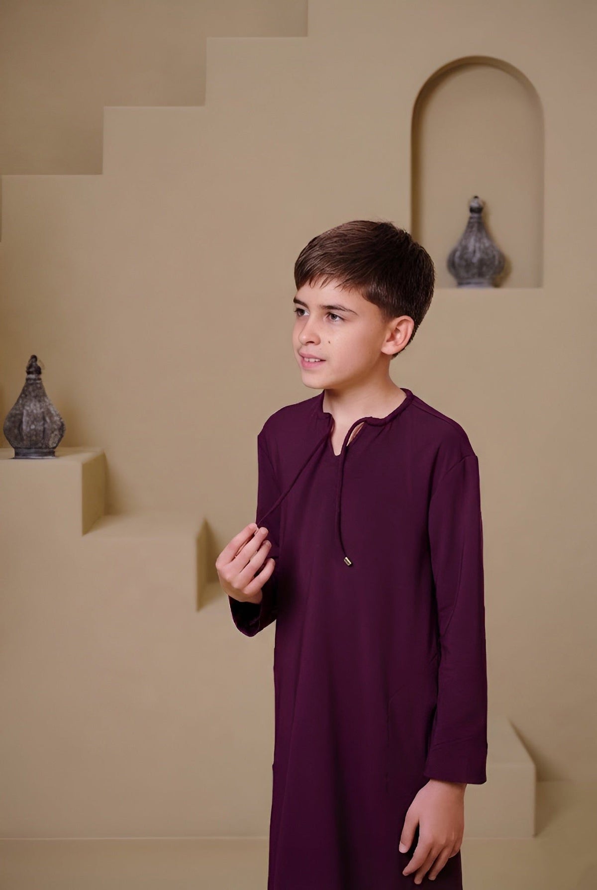 Sahil Kids Abaya - Maroon
