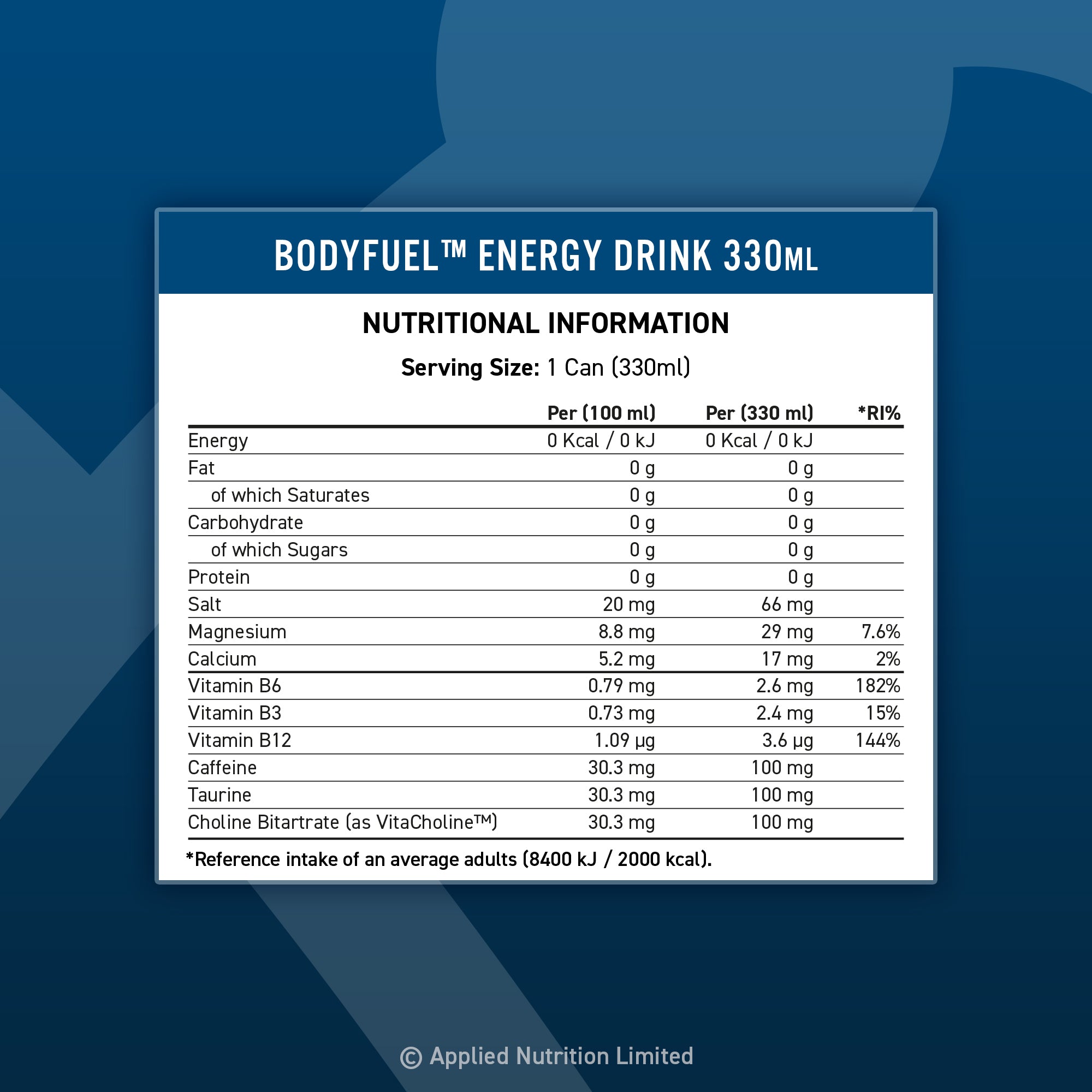 AN CAN BODYFUEL 330ML - BLUE RASPBERRY