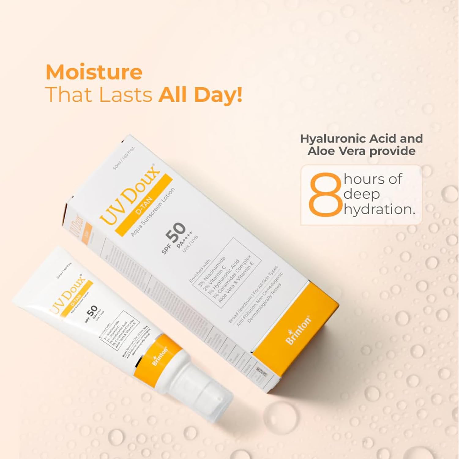 Brinton UV DOUX D-TAN AQUA SUNSCREEN LOTION 50ML