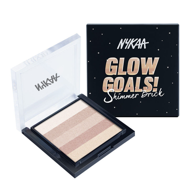 Nykaa Glow Goals! Shimmer Brick Highlighter Palette Good Old Gold