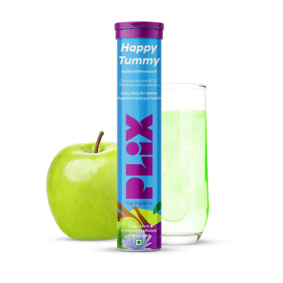 Plix Happy Tummy Green Apple 15 Effervescent Tablets