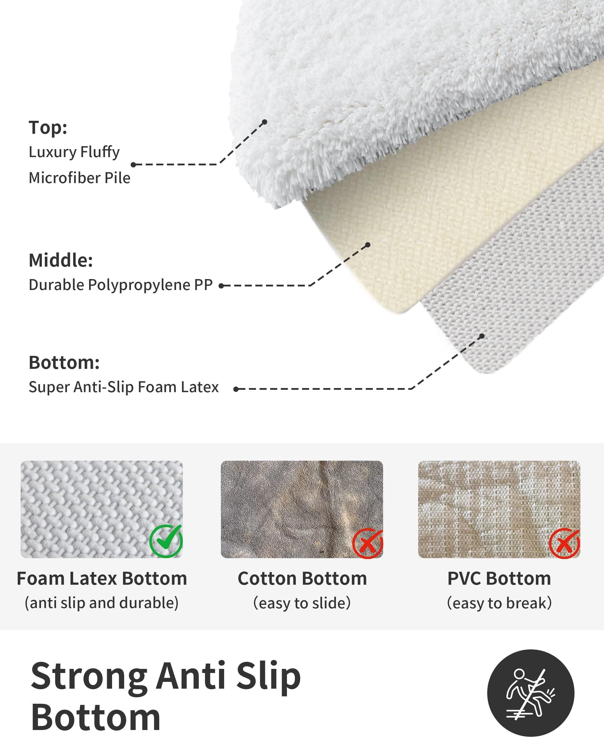 AIESY® Super Absorbent Washable Non Slip Thick Bath Mats