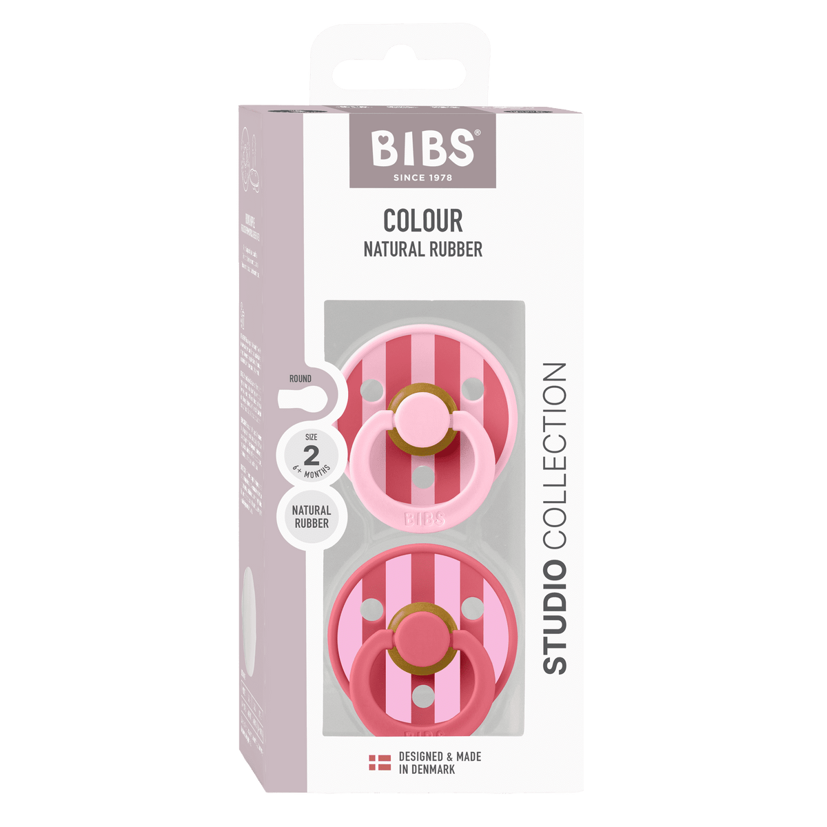 Bibs Pacifier Size 2 - Baby 6-18M (2pcs)-Studio Colour-Baby Pink Coral Mix