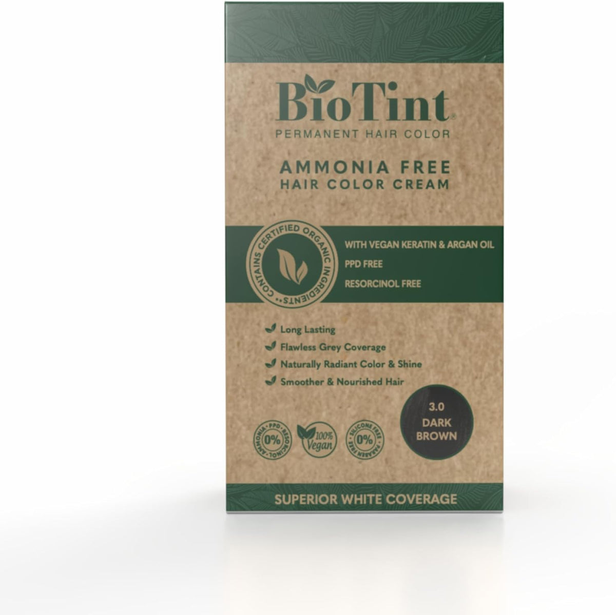 Biotint Permanent Hair Color 3.0 Dark Brown 1'S 191030