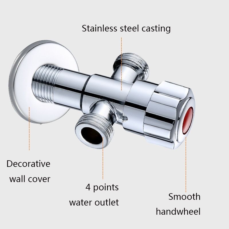 Stainless Steel Double Outlet Angle Valve Plated