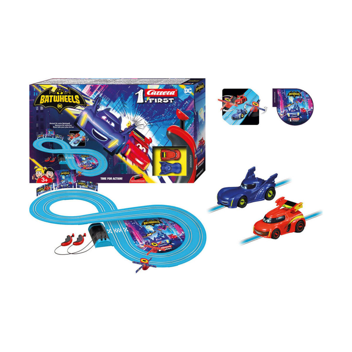 Carrera FIRST DC Batwheels Ready For Action Bam Vs Redbird Slot Car Racing Set, 3+ years
