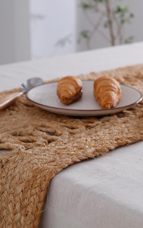 Handmade Eco Friendly Natural Jute Open Weave  Dining Table Runner For Home Decor