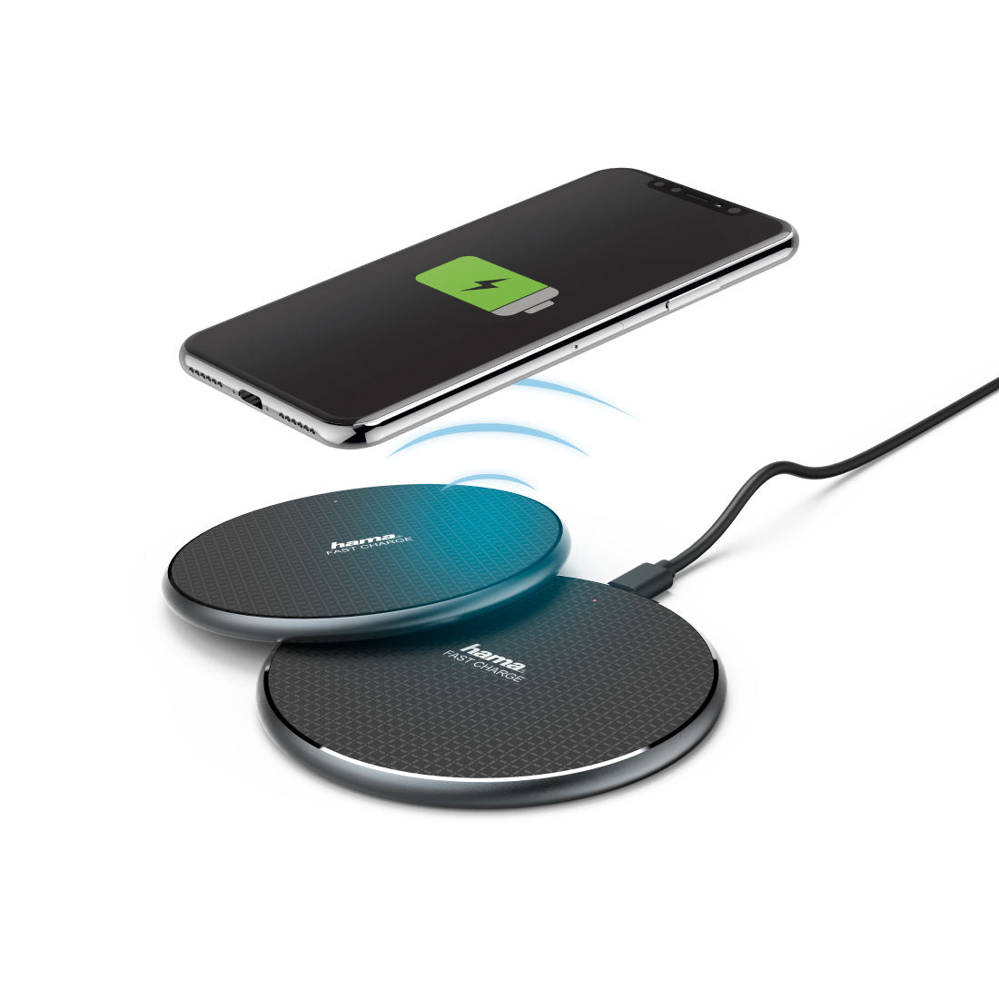 HAMA 188321 "QI-FC10" Wireless Charger, Set of 2, black