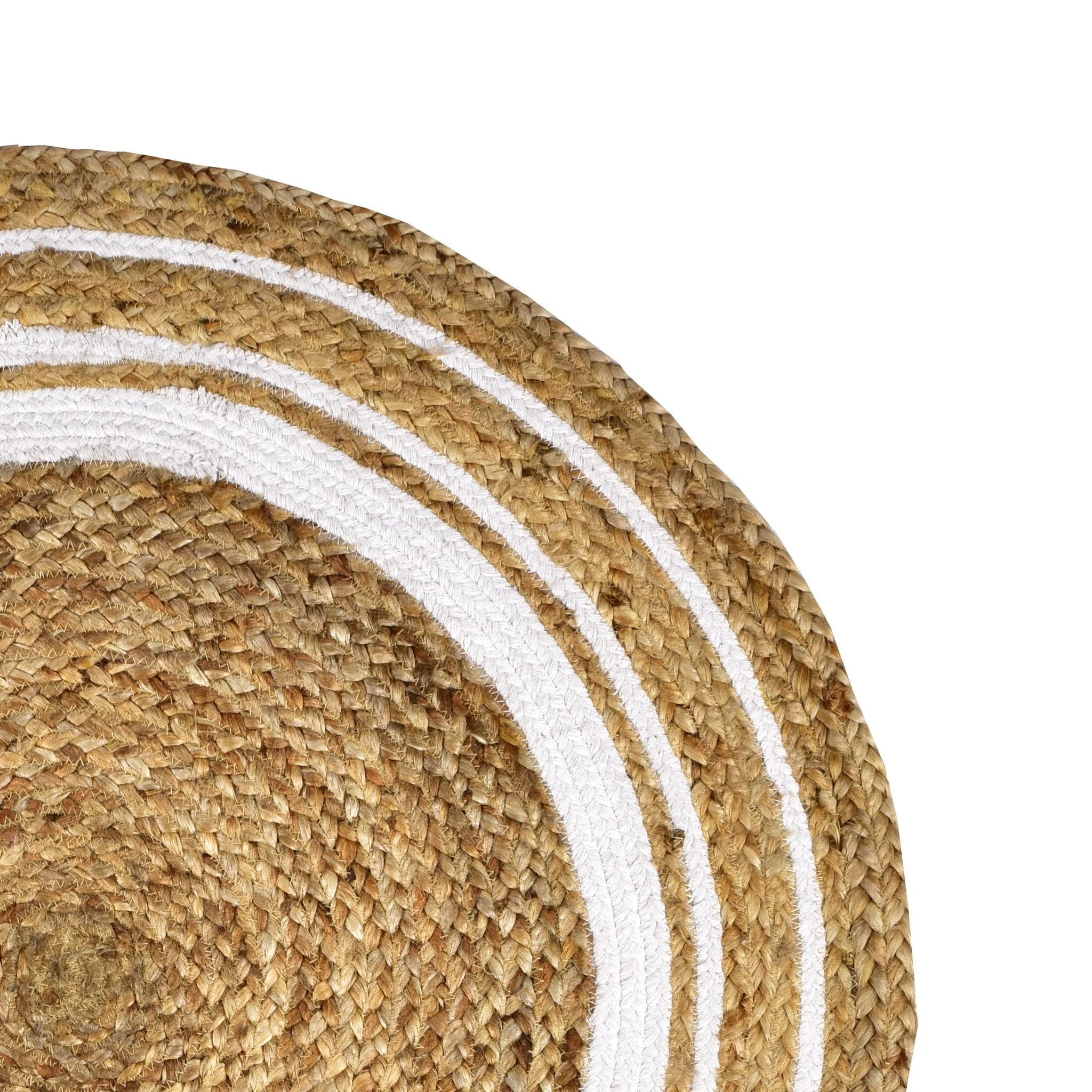 AIESY®  Round Reversible Beautiful Handwoven Jute Rug