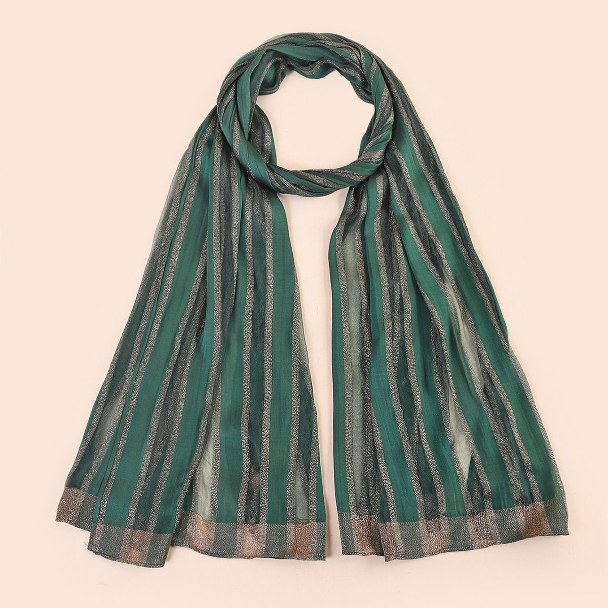 Grey Jacquard Long Hijab Scarf for Women 200x75cm