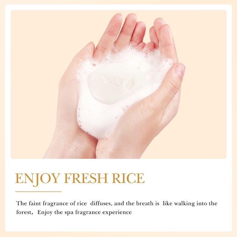 Handmade, Nourishing & Anti-Aging Pure Natural Rice Soap Bar-001-BQY45279