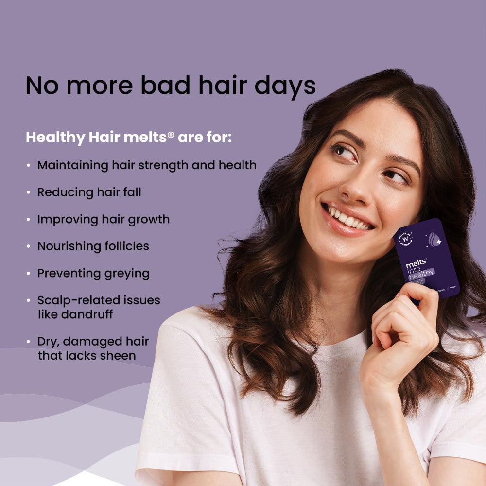 Wellbeing Nutrition Healthy Hair vitamin - Plant Based Biotin, Palmetto for Hair Nutrition, Hair Growth