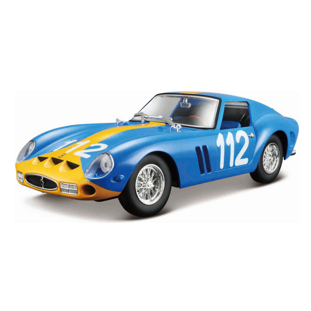 Bburago Racing Ferrari 250 GTO Die-cast Metal Kit, 1:24, 34 Parts, Blue, 3+ Years