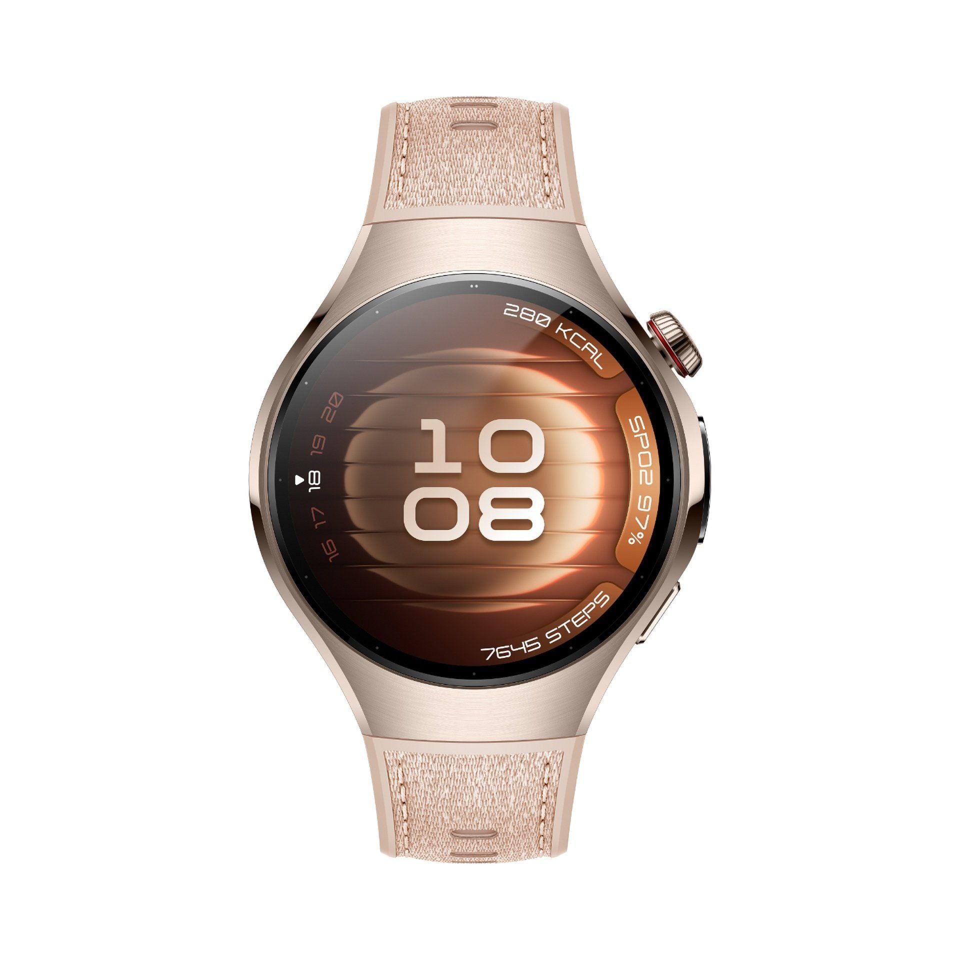 Huawei Smart Watch 5 42mm SOC-AL00, Sand Gold Stainless Steel Case with Beige Strap