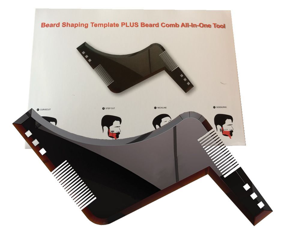 2 Pack Beard Shaping Comb Symmetric Beards Shaper Styling Trim Template Facial Hair Grooming Tool