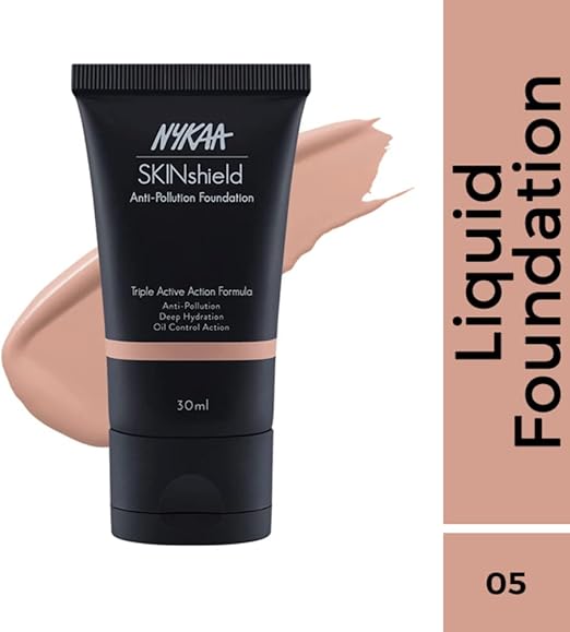 Nykaa SkinShield AntiPollution Matte Foundation Nude Delight05