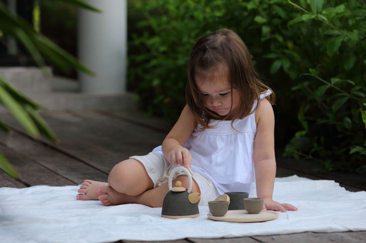 PlanToys Classic Tea Set — Wooden Pretend Play Set