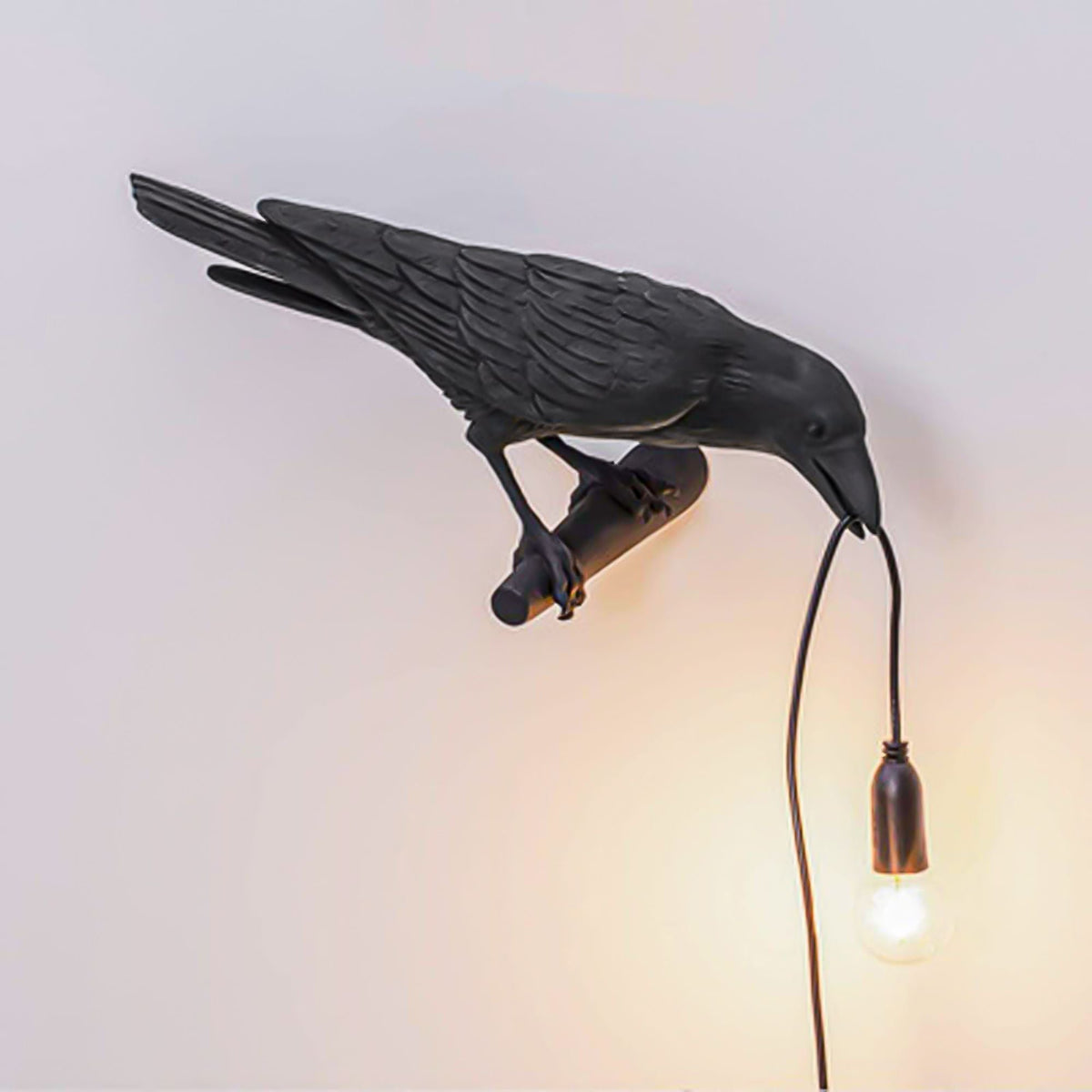 Bird Lamp Resin Crow LED Light Bedroom Wall Sconce Lamp Table Living Room Art Decoration