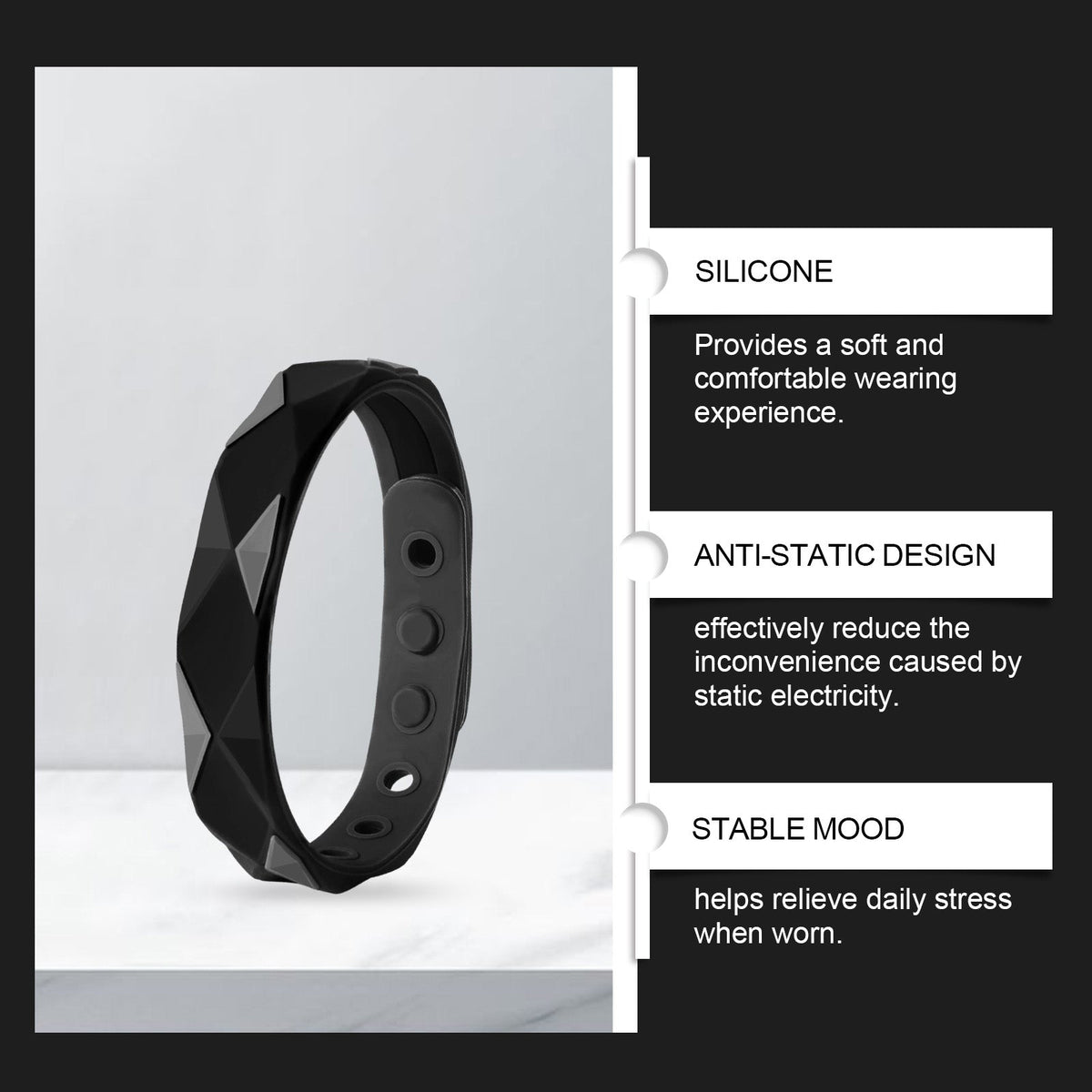 Body Care Silicone Wristband, Static Relief, Vitality Boost, Portable Wellness ,1pcs