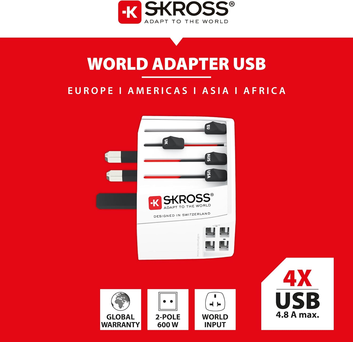 Skross 1302961 Muv Usb (4Xa): Multiadapters With Usb