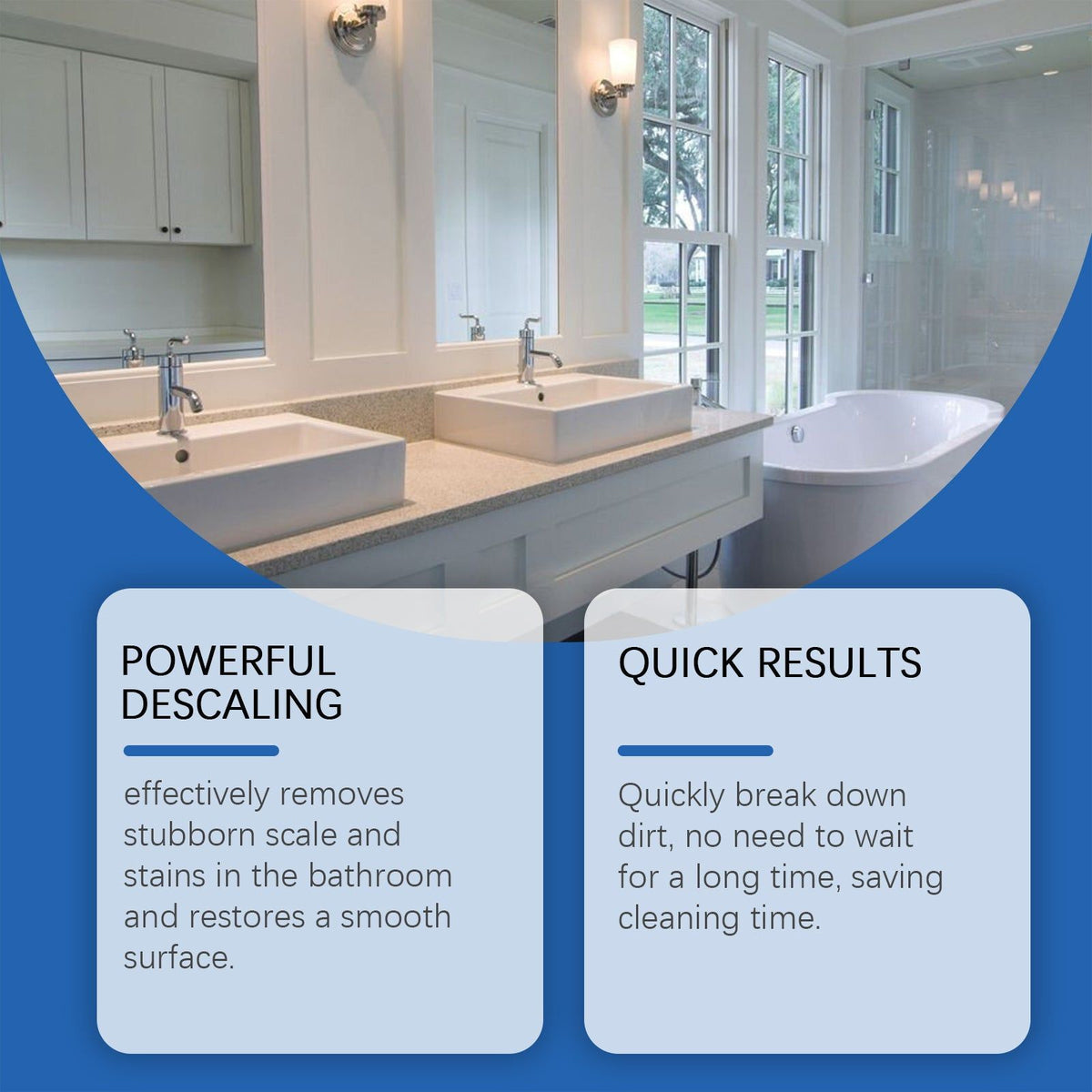 Bathroom Cleaner, Powerful Household Cleaning, Removes Water Stains and Lime, Fast Stain Removal ,120ml