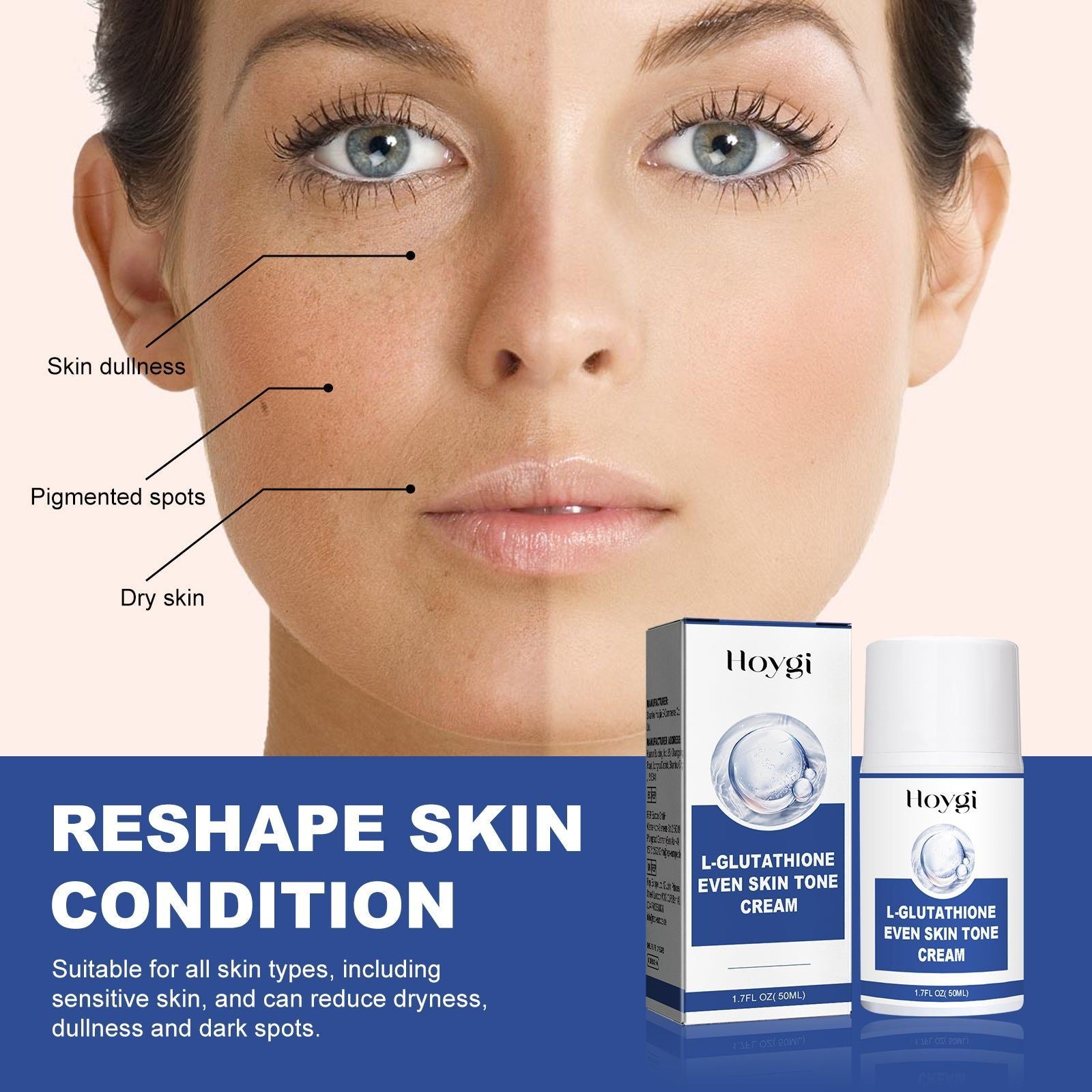 Hydrating Anti-Aging Glutathione Cream for Brightening and Youthful Skin ,50ml