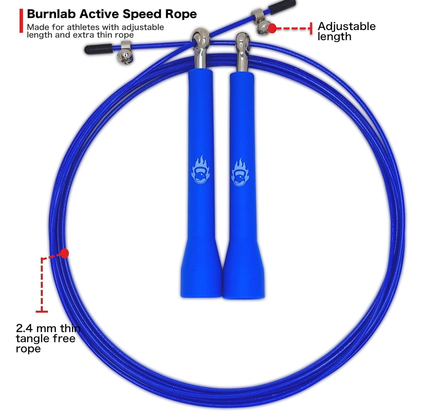 Burnlab Adjustable Skipping Rope Suitable For Men and Women (Blue)