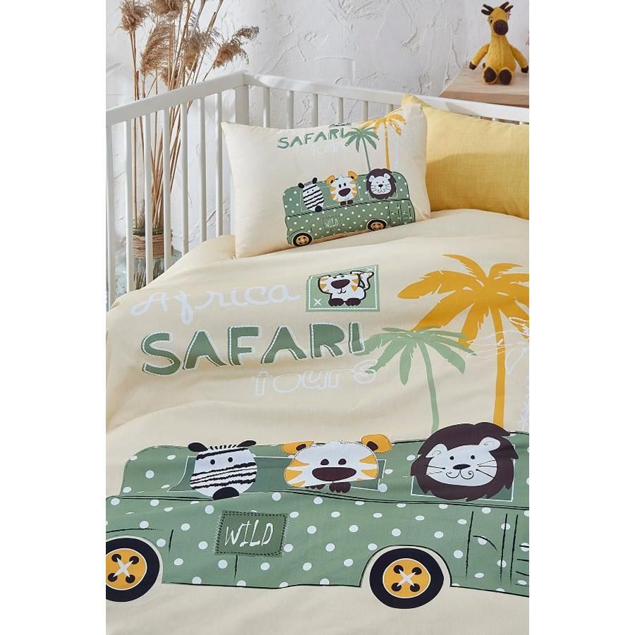 Safari Digital Printed 3d Cotton Baby Duvet Cover Set