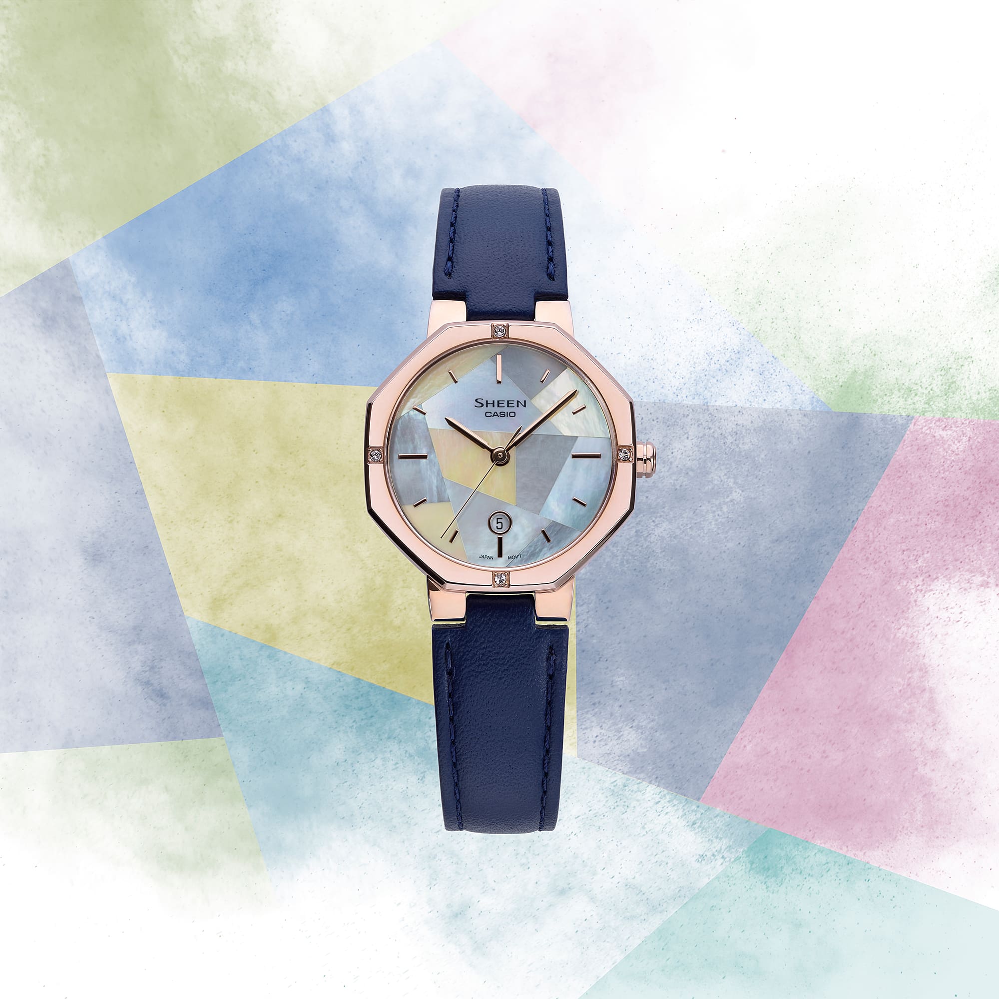 Casio Sheen Women's Watch with Mother of Pearl Dial, Series SHE4543CGL
