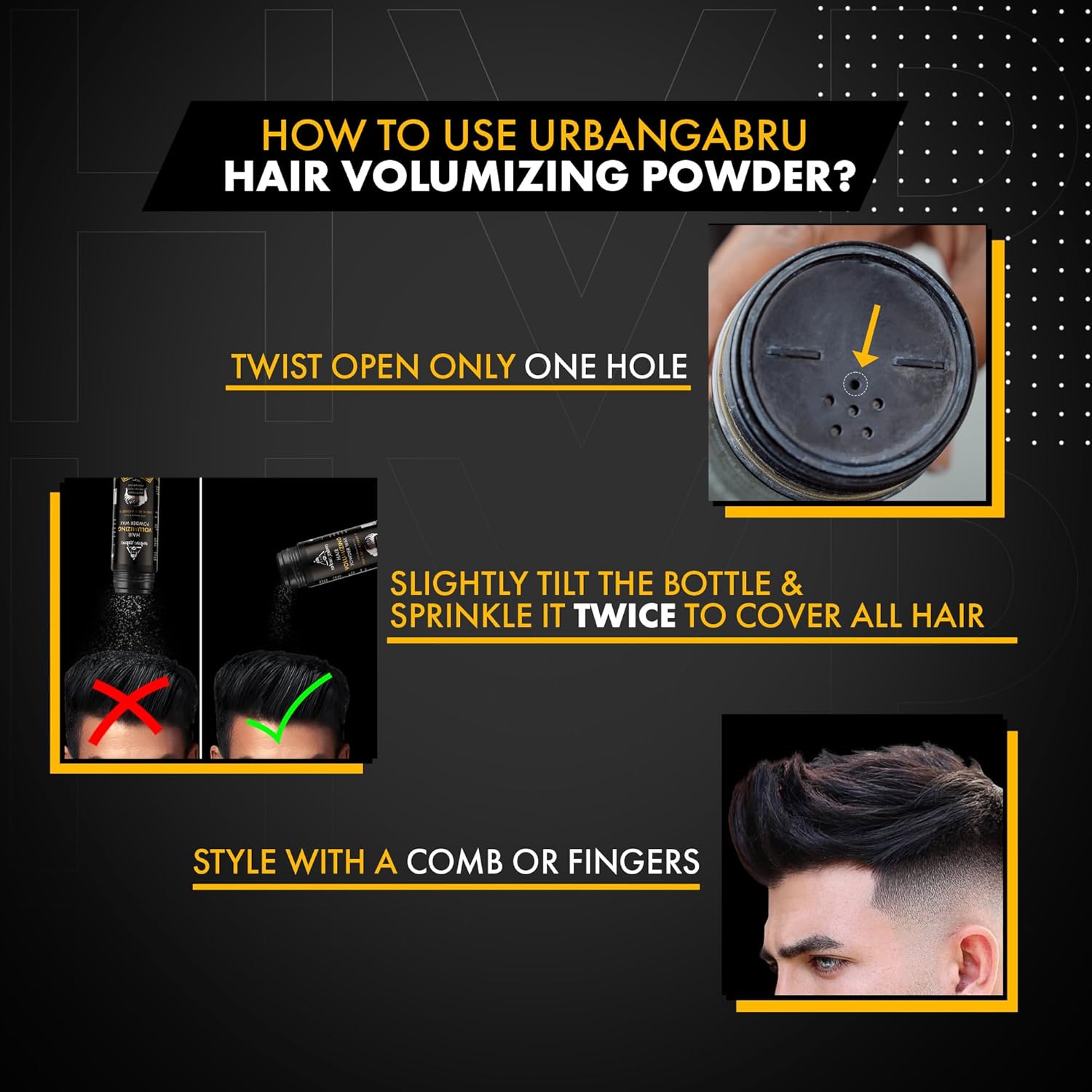 Urban Gabru Hair Volumizing Powder Wax strong hold | Matte Finish 10g