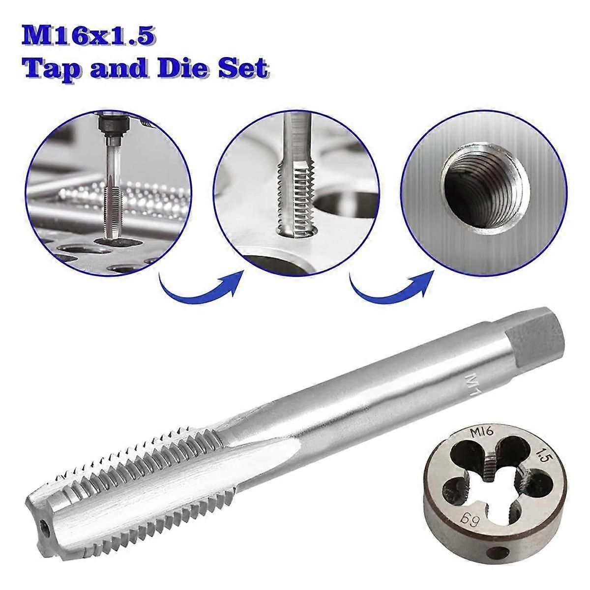 M16x1.5 Metric Thread Tap and Die Set High Speed Steel