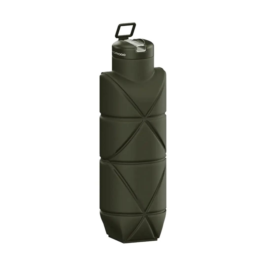 Porodo Lifestyle Fold-Flat Leakproof Silicone Bottle, Green