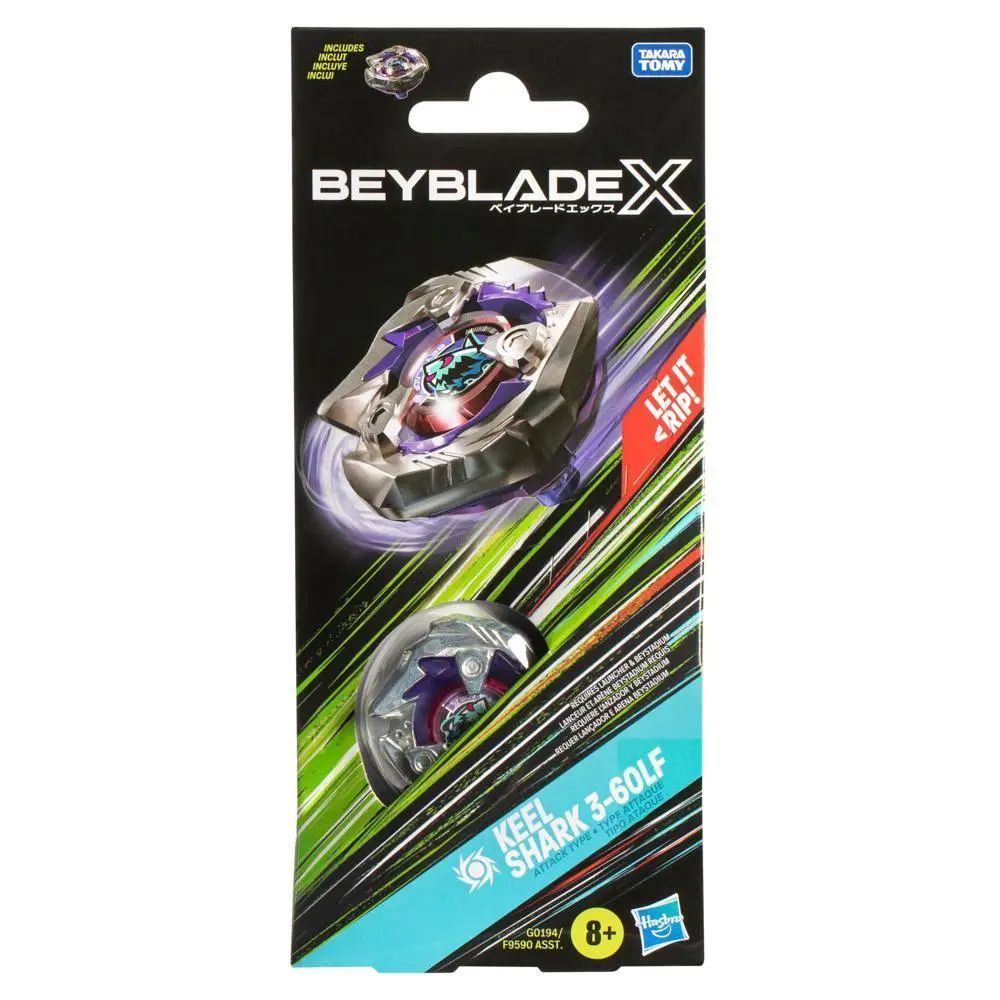 Beyblade X Keel Shark 3-60LF Spinning Top Booster Pack, 8+ years
