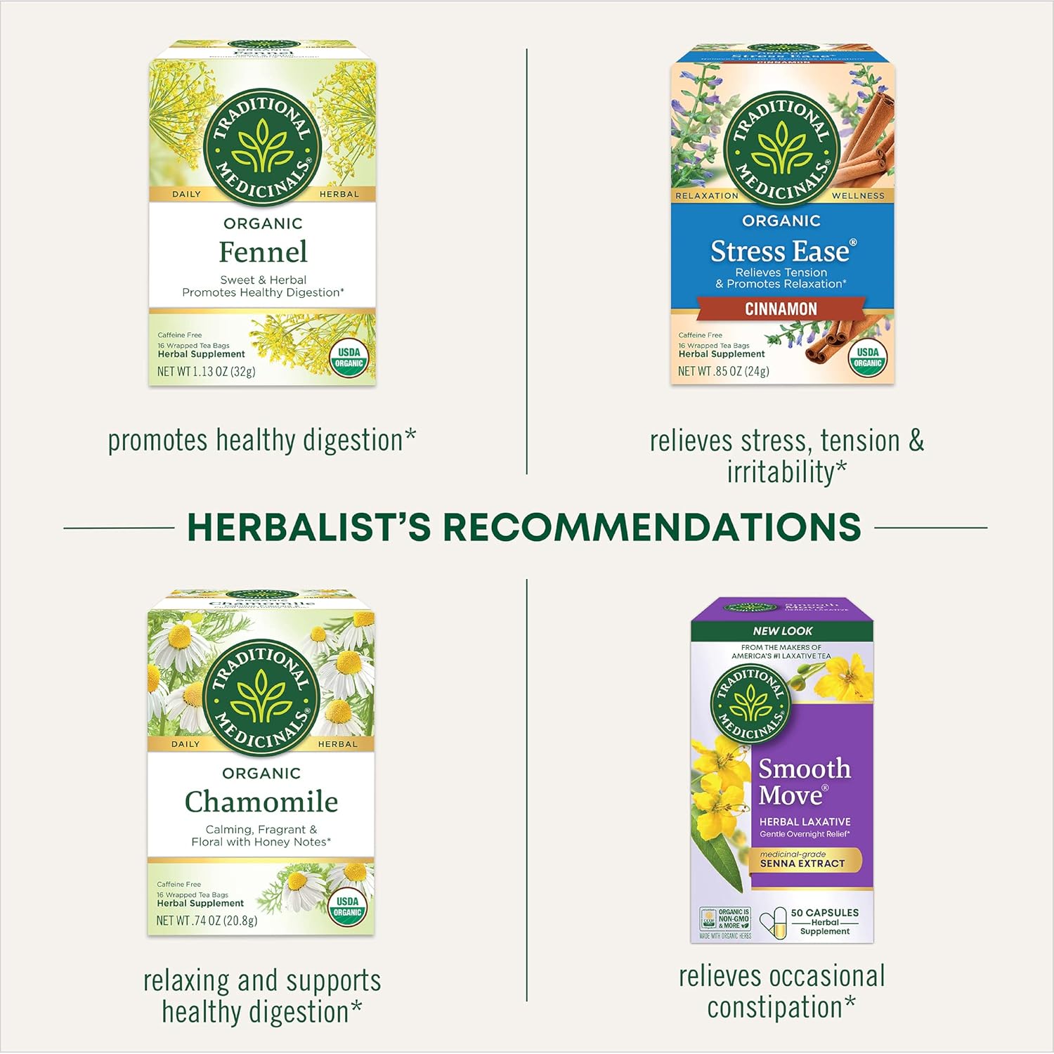 Traditional Medicinals Organic Smooth Move Chamomile 16 Ct