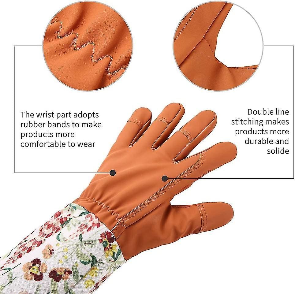 Gardening Rose Leather Gloves Women Extended Pro Gloves Rose Pruning Garden For Mother And Grandmother Gardening Gifts (red)