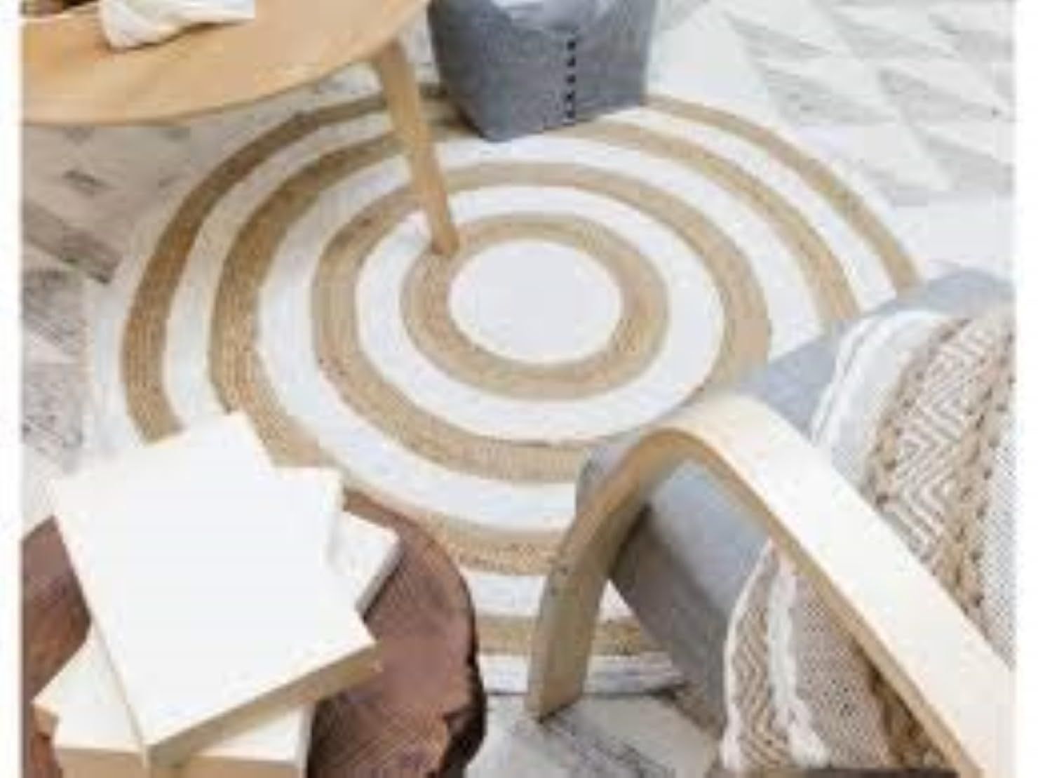 AIESY®  Beautiful Reversible Geometric Pattern Jute Ideal Rug