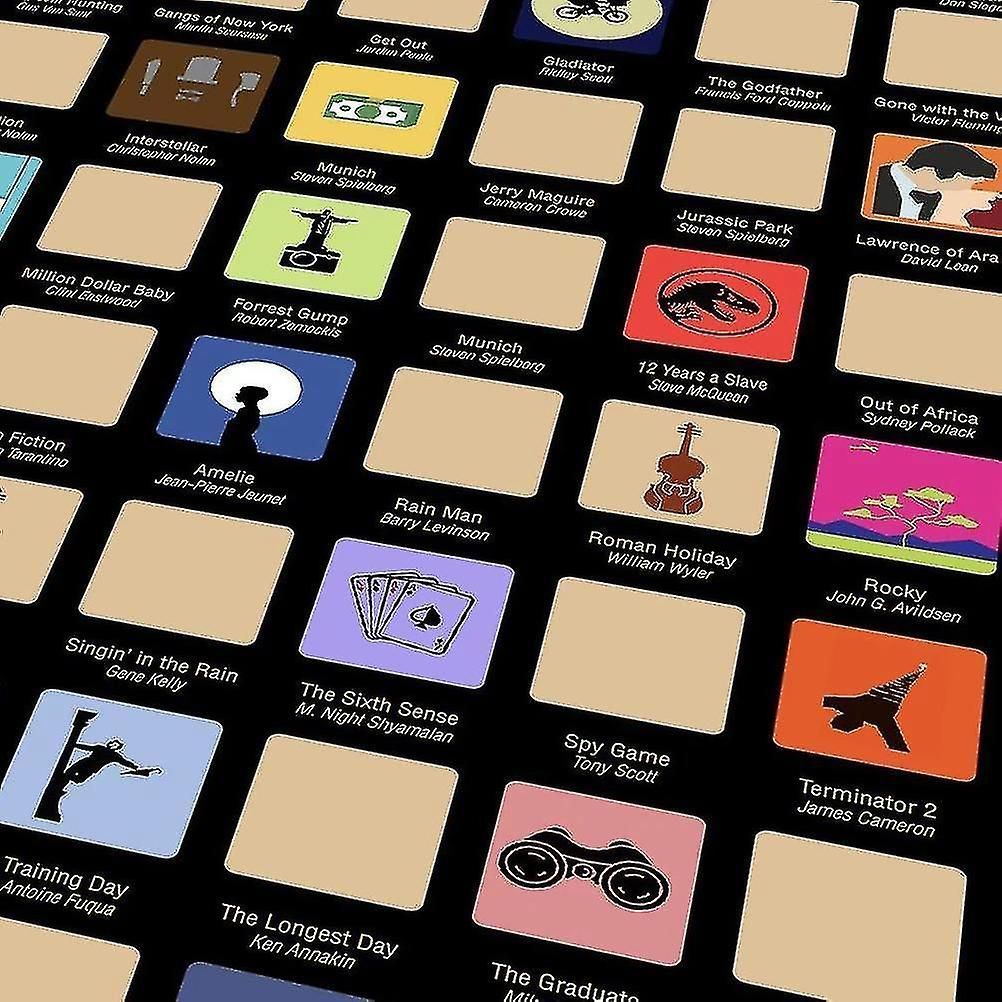 Poster Scratch Off The Top 100 Movies Bucket List Couple Gifts