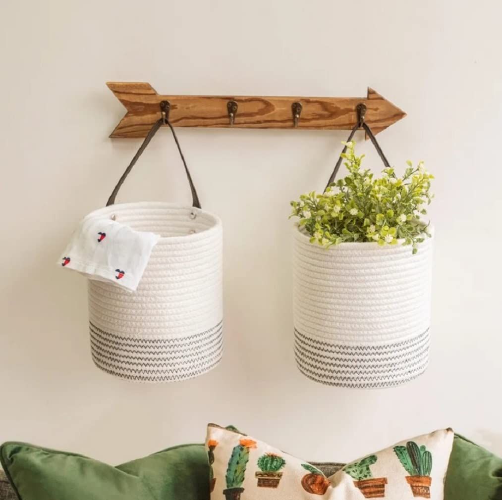 AIESY® 2 Pcs Set Beautiful Handcrafted Decorative Hanging Baskets
