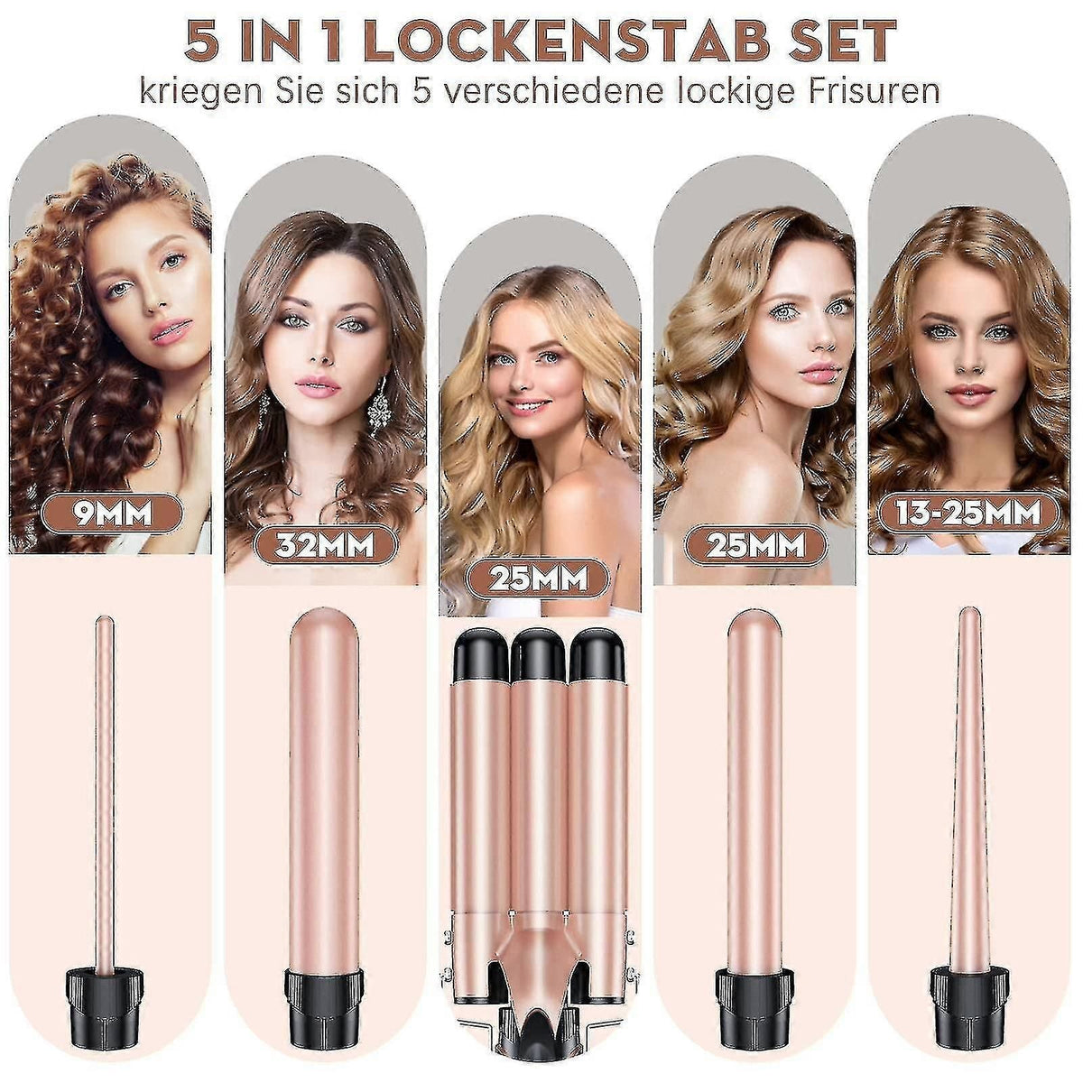 Curling Iron Set 5 In 1 Wave Iron - Curling Irons zxin