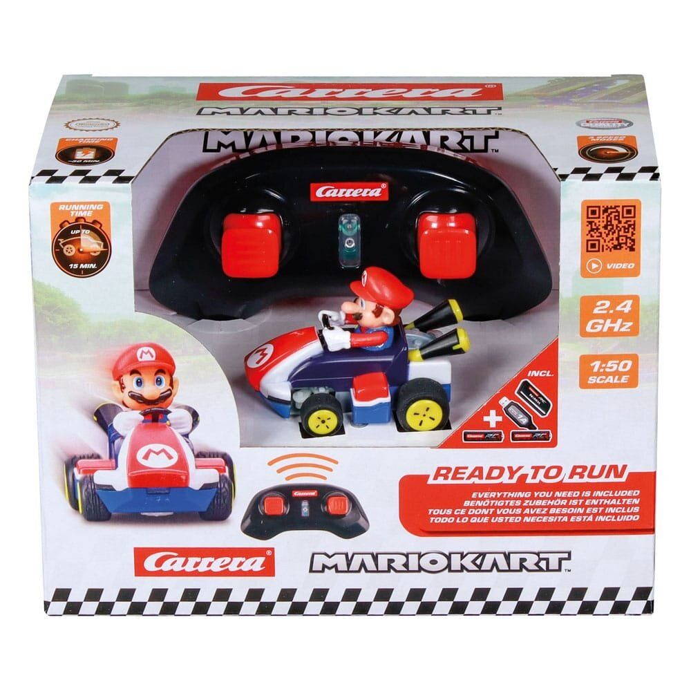 Carrera RC Mario Kart Mario Mini RC Car 1:50, Red/Blue, 3+ years