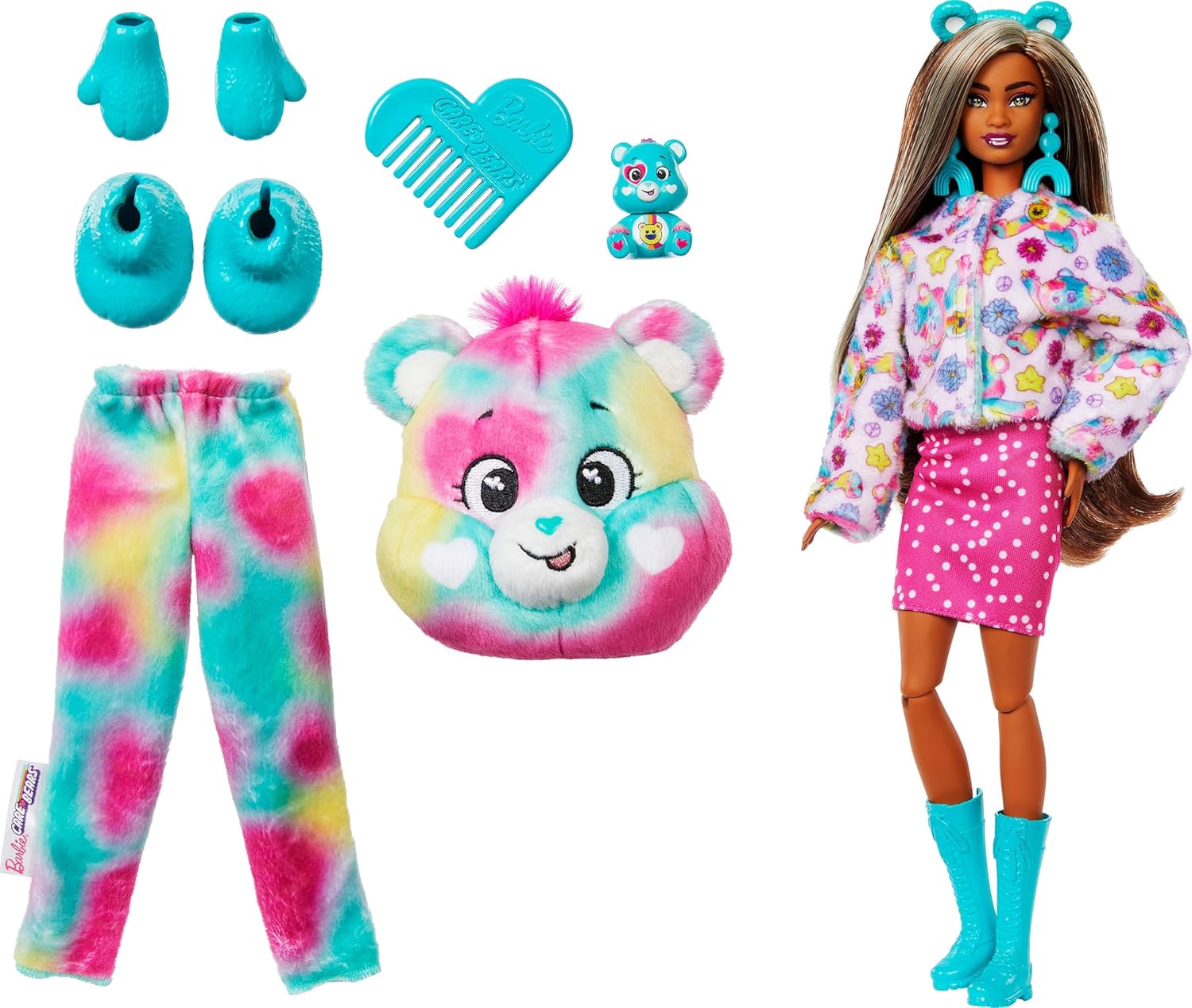Barbie Cutie Reveal Care Bears Series 2 Good Vibes Bear Doll Playset
