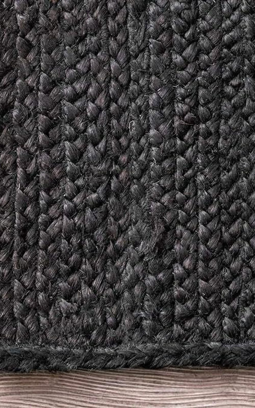 Handmade Braided Natural Jute Black Floor Area Runner Rug,Floor Carpet Rug For Home Decor