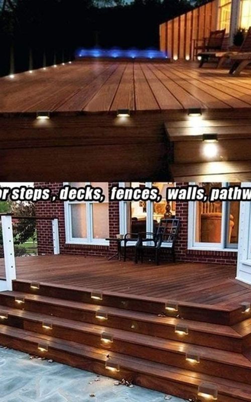 4 Pack Solar Deck Lights LED Solar Step Lights Waterproof Fence Lights For Outdoor Steps Fence