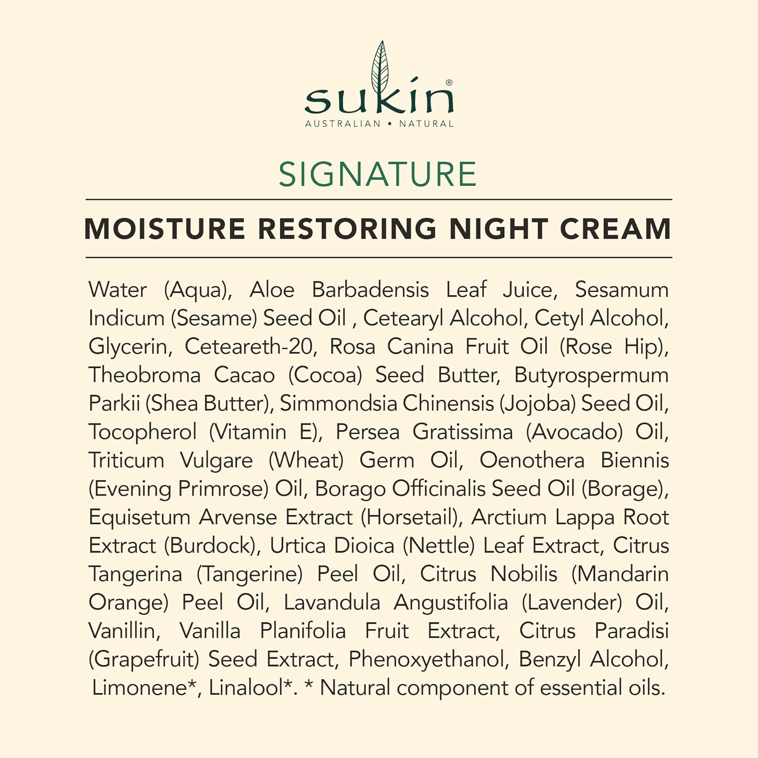 Sukin Moisture Restoring Night Cream, 120 Ml