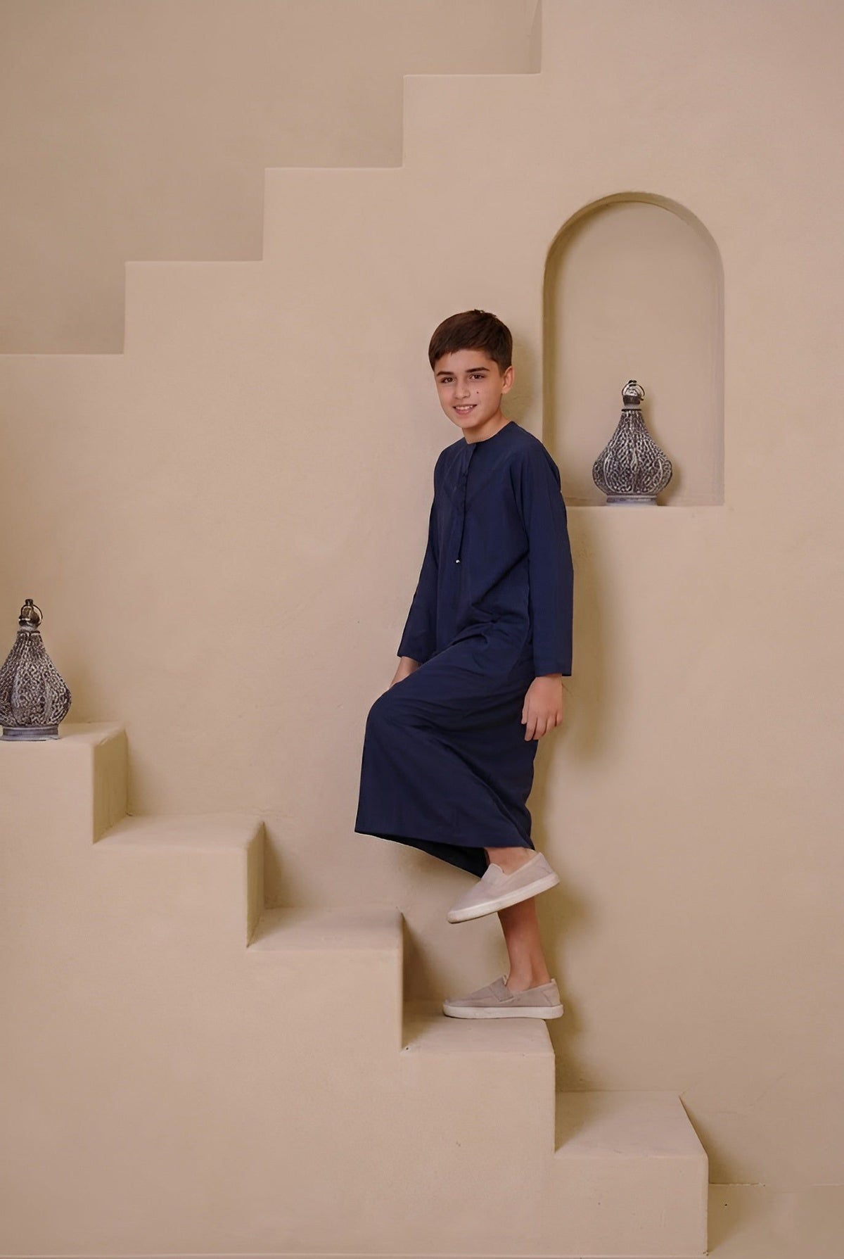 Sahil Kids Abaya - Navy
