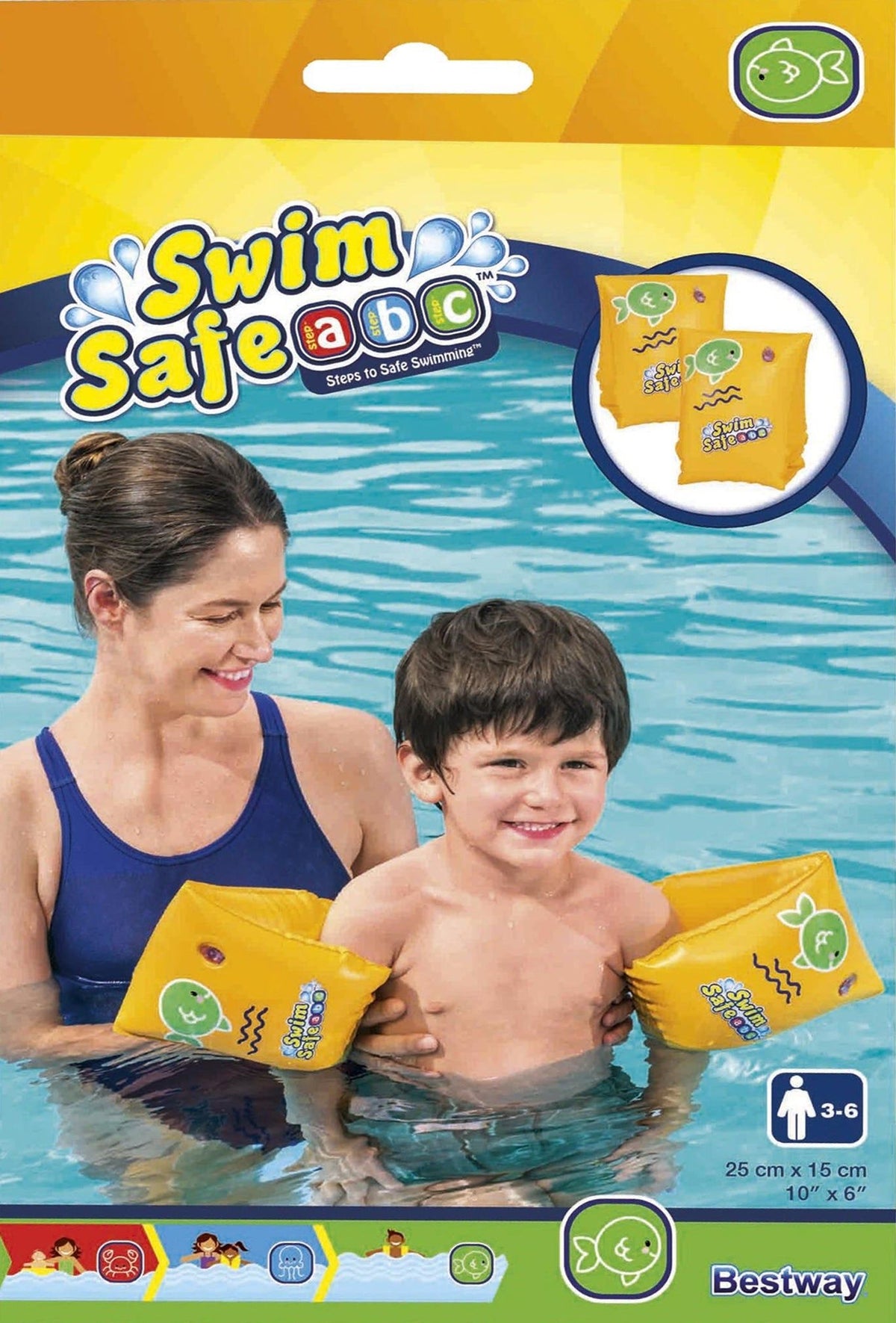 BWAY SWIMSAFE BABY ARMBANDS STEPC 25X15