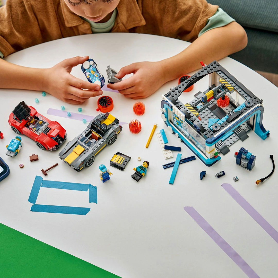 LEGO City Drive-Through Car Wash Building Toy Set, 583 Pieces, For Age 6+ Years