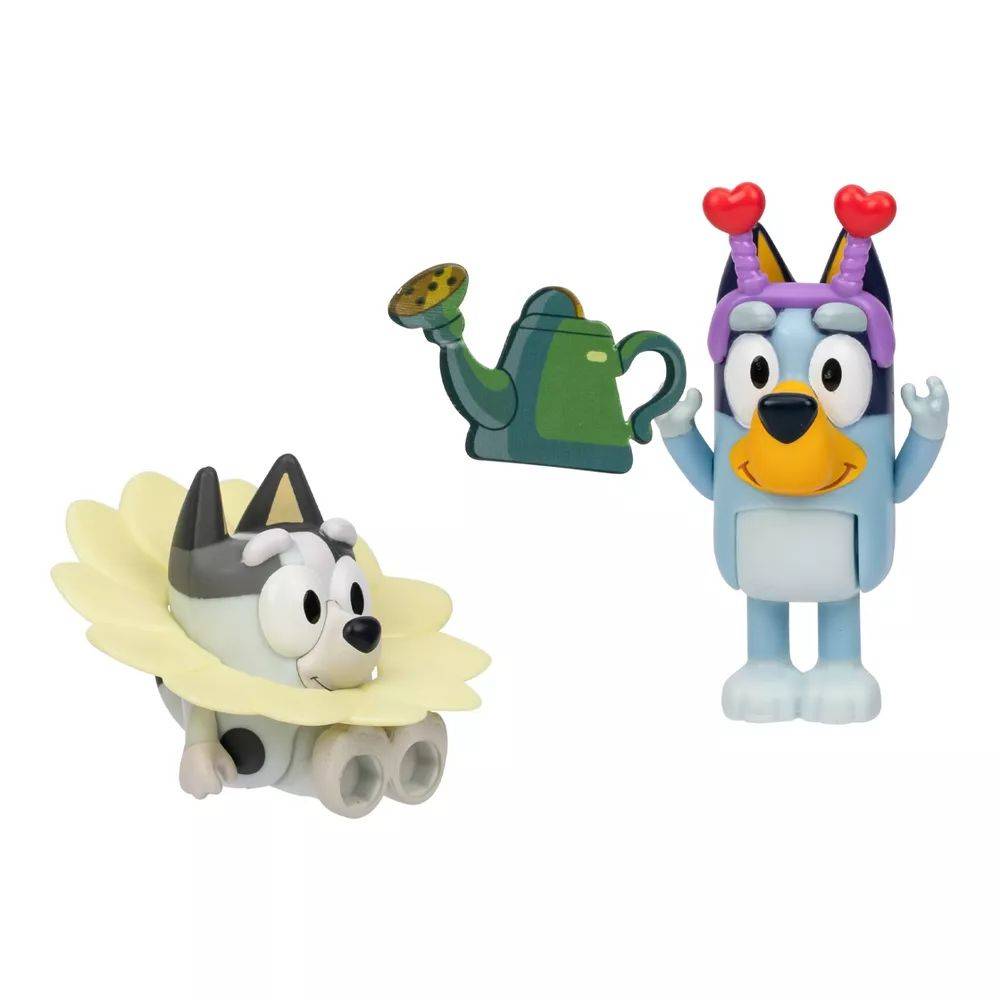 Bluey Spring Time Bluey & Muffin Figure Pack (6cm, Pack of 2), 3+ years