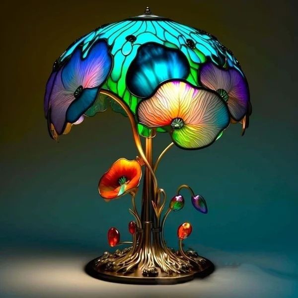 Colorful Flower Mushroom LED Desk Lamp USB